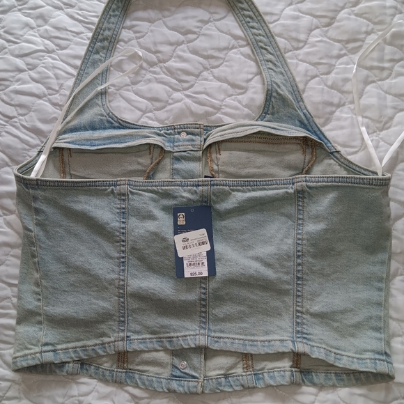 denim corset, with bags on the sides, size L and M, low back - Picture 4 of 10
